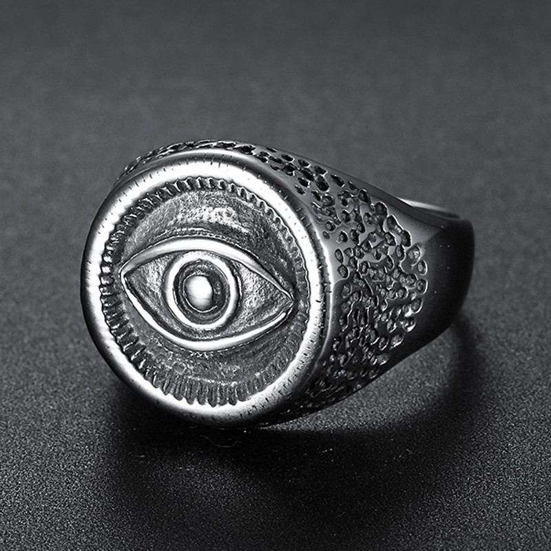 Men Accessories Egypt - Cincin Baja Tahan Karat Ukiran Mata