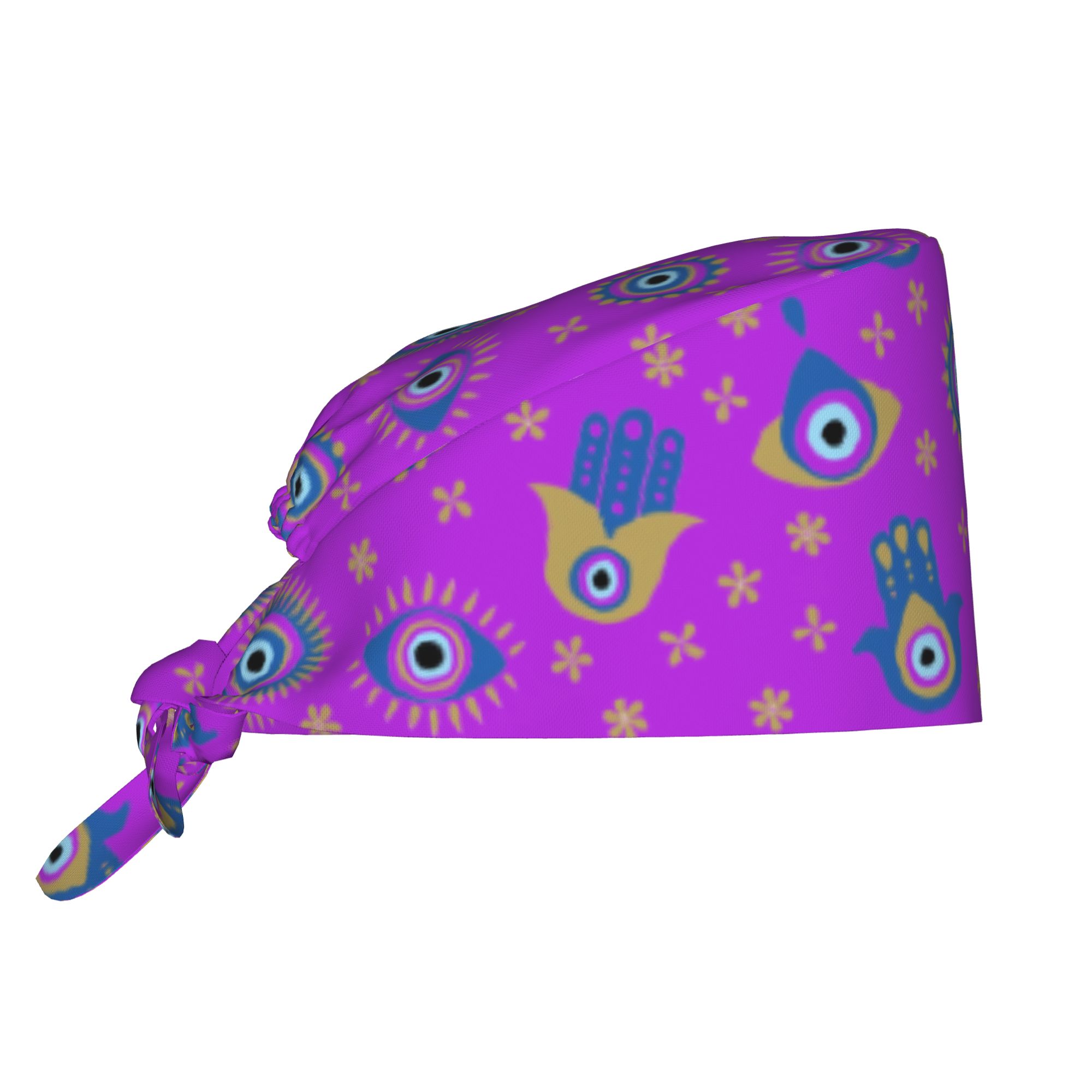 Men Accessories Evil Eye - Topi Seragam Medis dengan Pola Simbol