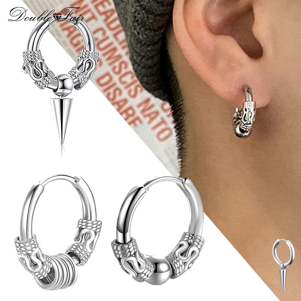 Men'S Accessories Trending - 1 buah anting-anting lingkaran Totem naga