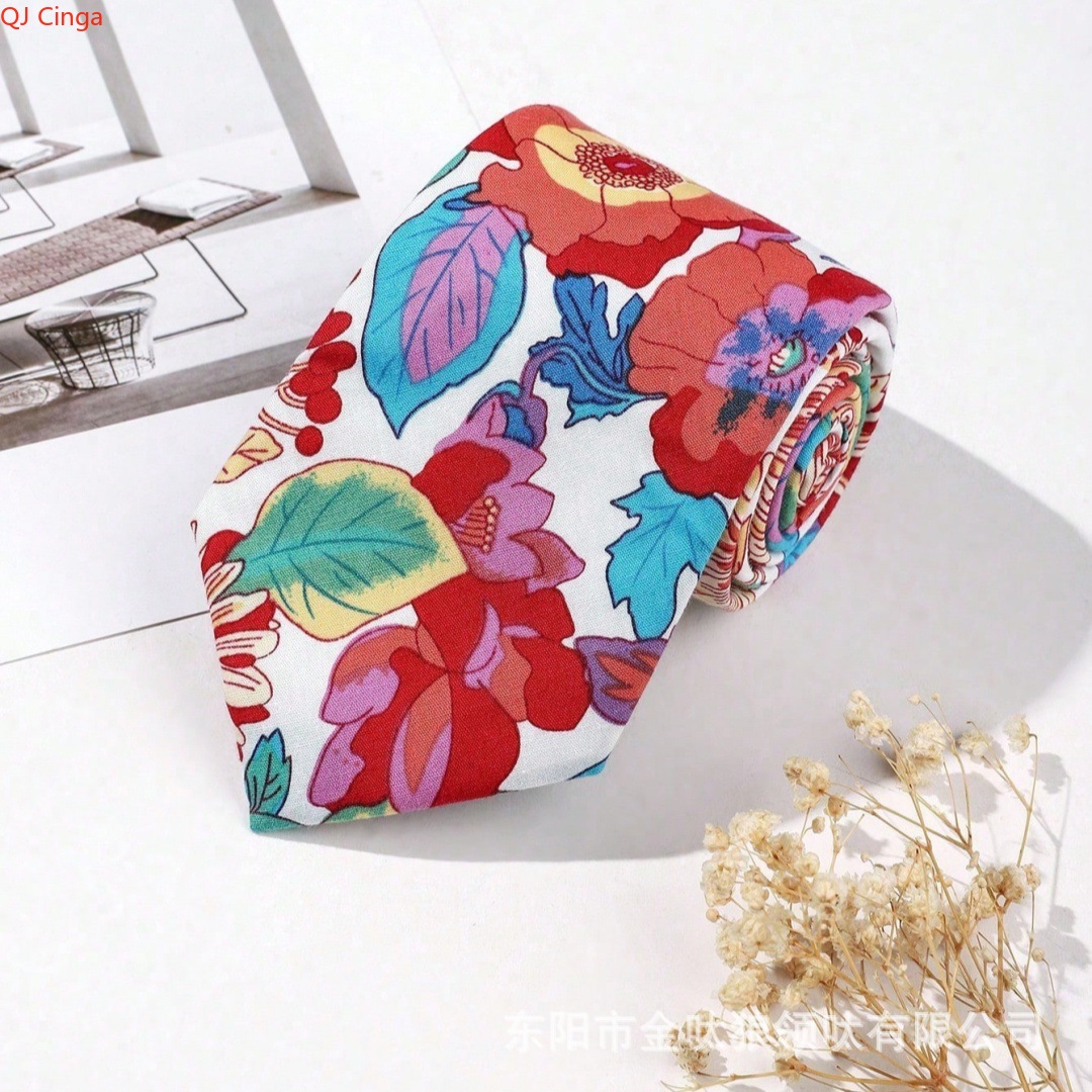 Men'S Accessories Essentials - Dasi Pola Bunga Biru & Beige