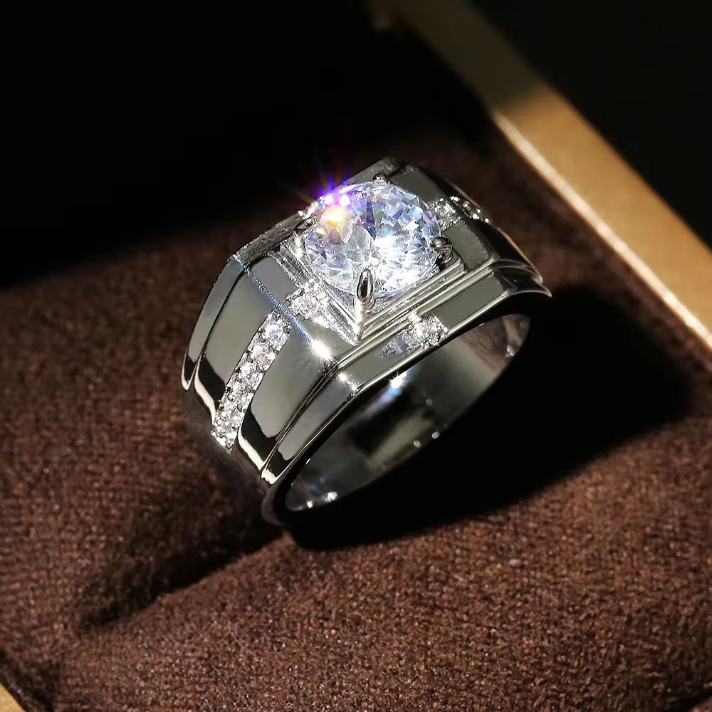 Men'S Accessories Jewelry Brands - Huitan cincin pernikahan pria cantik zirkon