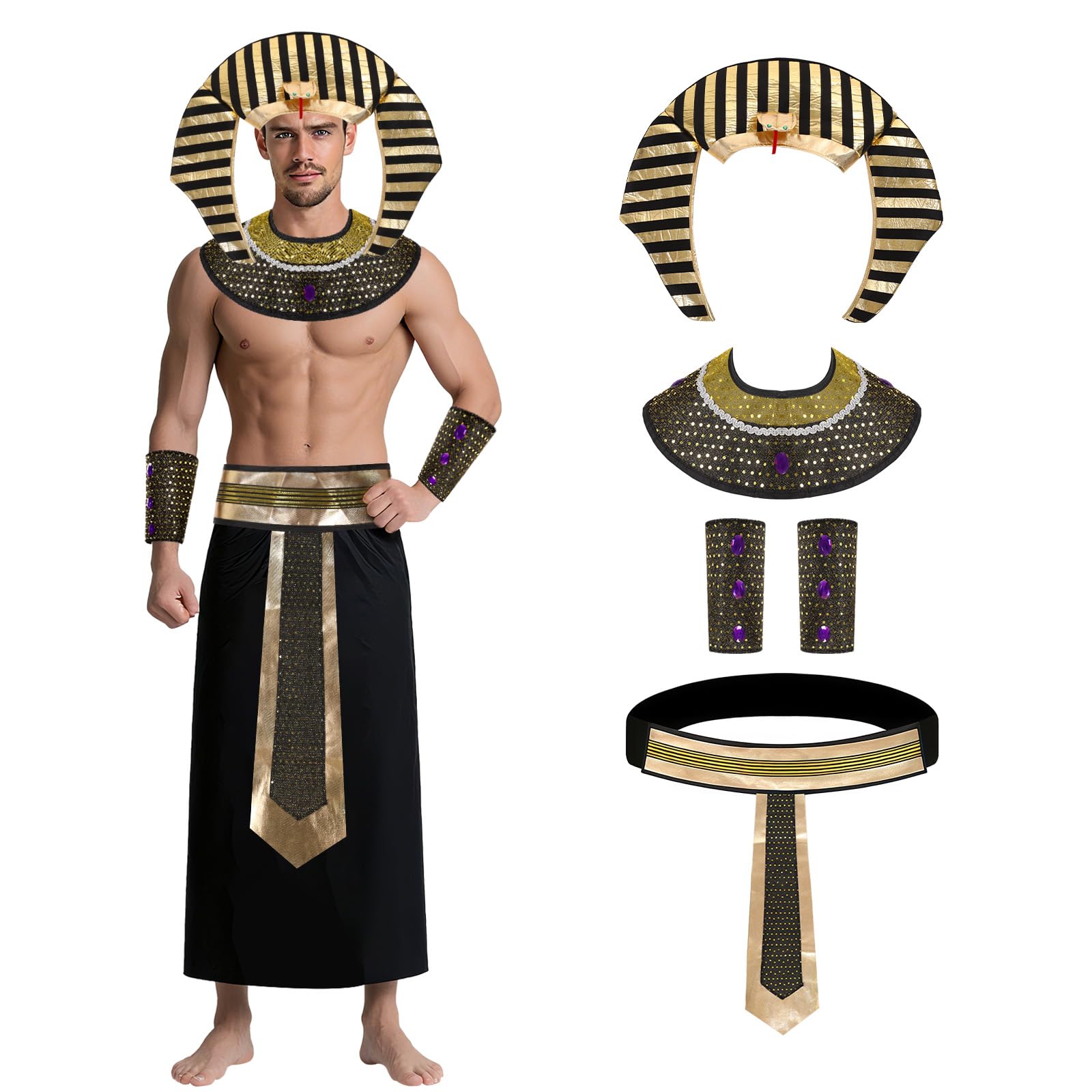Men Accessories Egypt - Aksesoris Kostum Cleopatra Mesir, Mahkota Firaun,