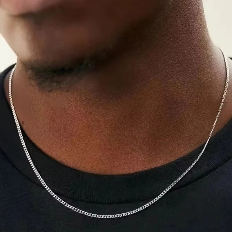 Men'S Accessories Trending - Kalung Rantai Kuba Pria 2mm Sederhana