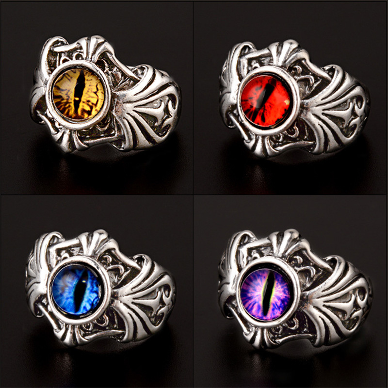 Men Accessories Evil Eye - Cincin mata jahat Vines Retro untuk