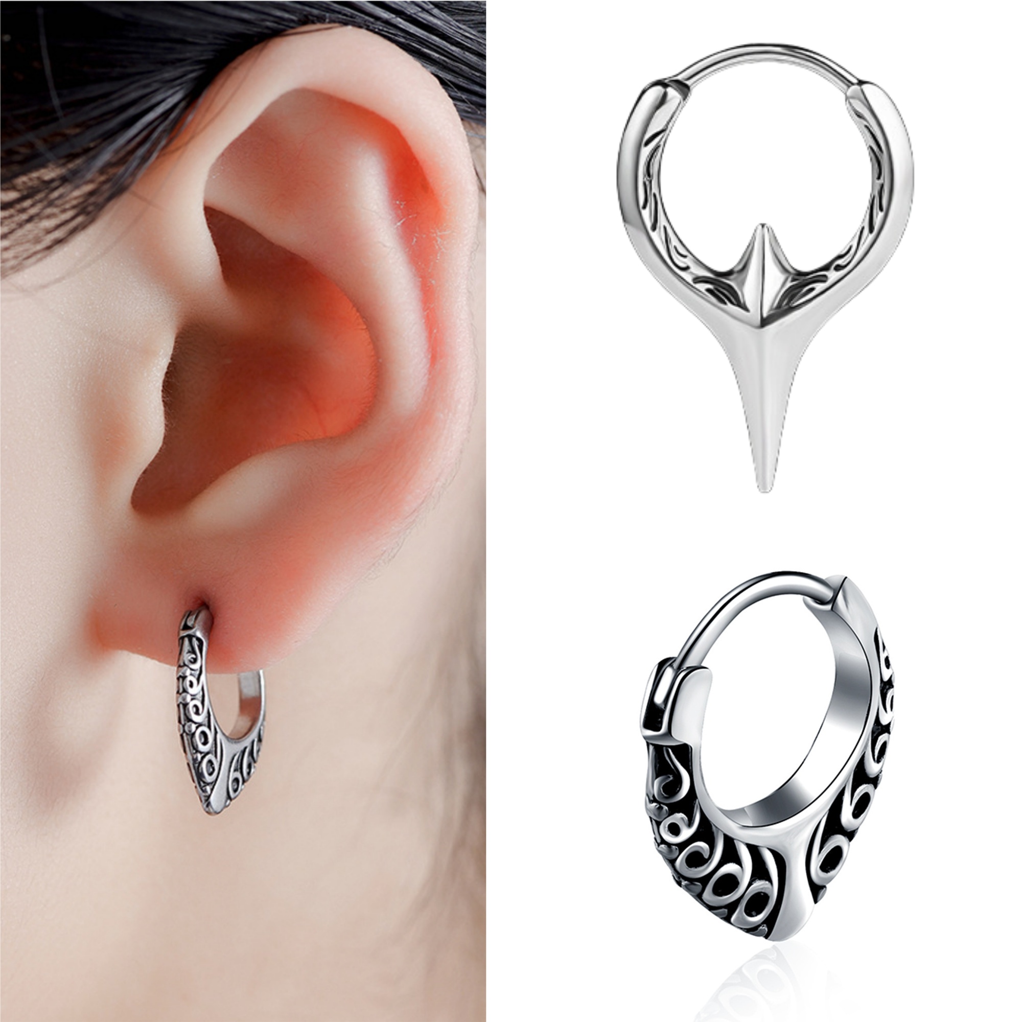 Men'S Accessories Trending - Anting Hoop Tindik Baja Tahan Karat
