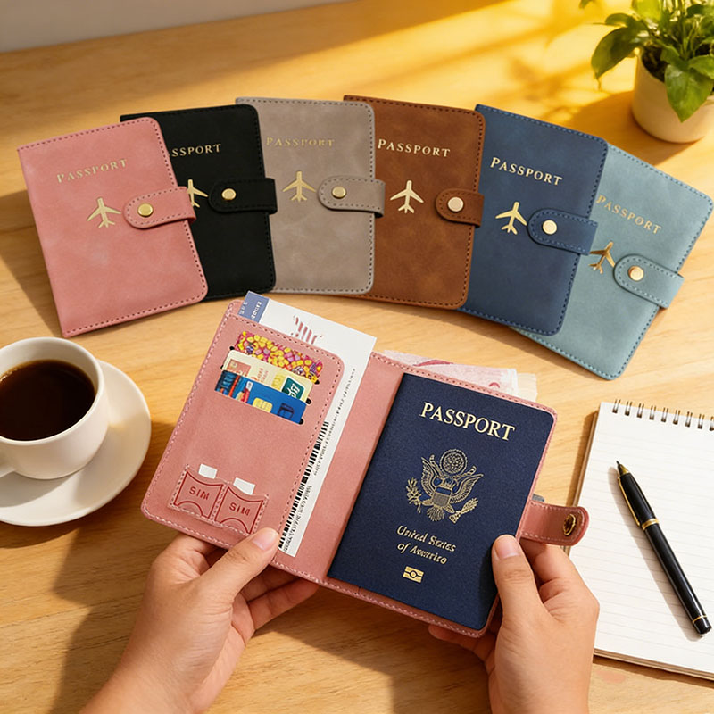 Men'S Accessories Wallet - Dompet Kulit Penutup Paspor untuk Perlengkapan