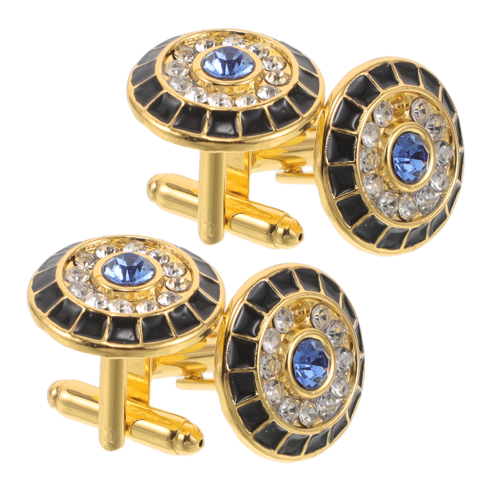 Men Accessories Evil Eye - 2 Pasang Manset Pria Kristal Mata