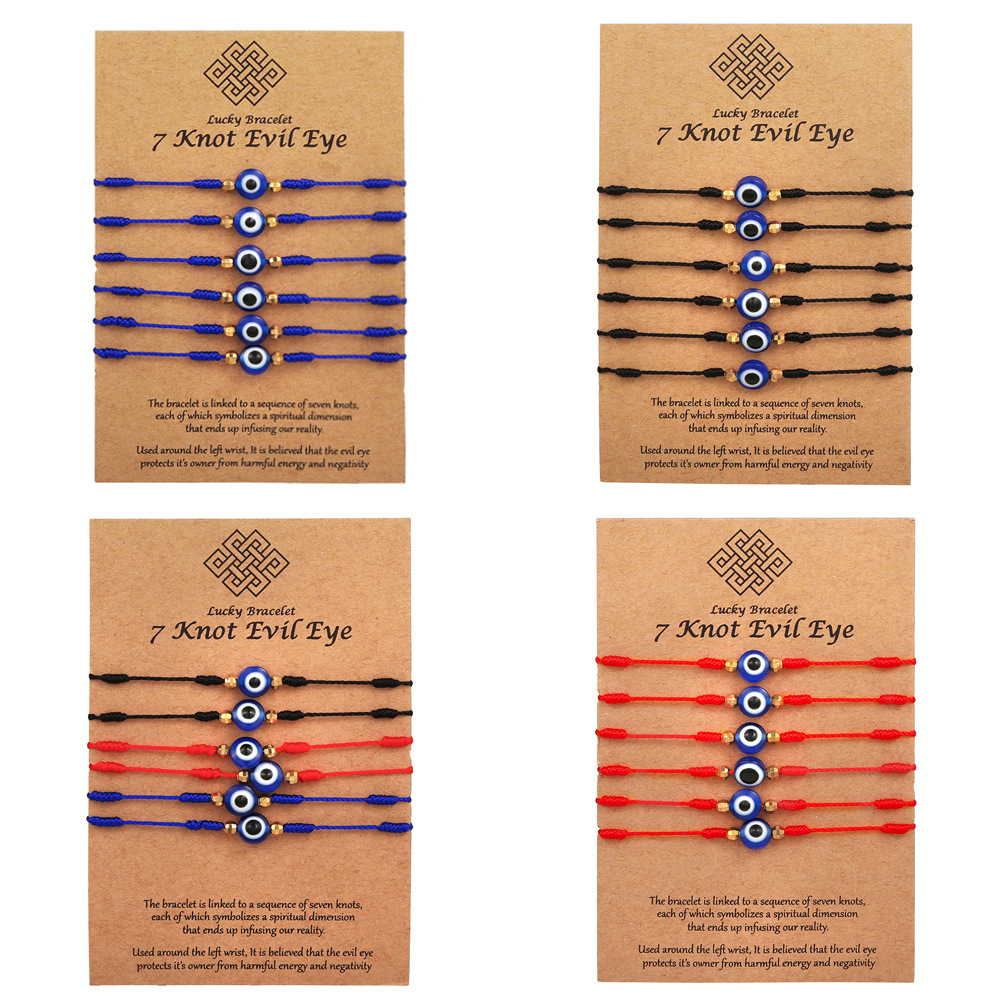 6Pcs Set Gelang Mata Iblis Bir - Men Accessories Evil Eye ulasan dan harga