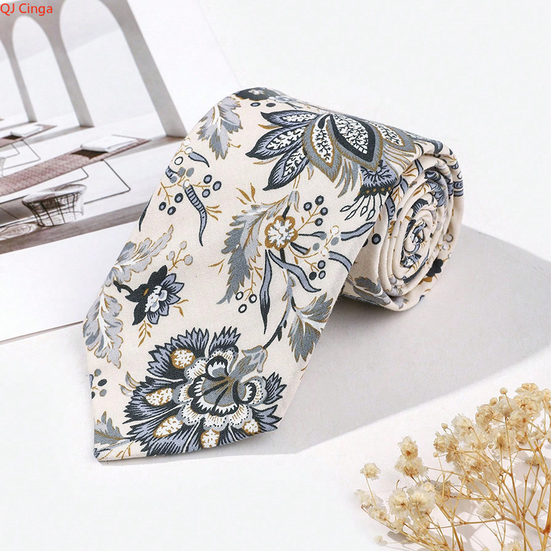Dasi Pola Bunga Biru & Beige y - Men'S Accessories Essentials ulasan dan harga