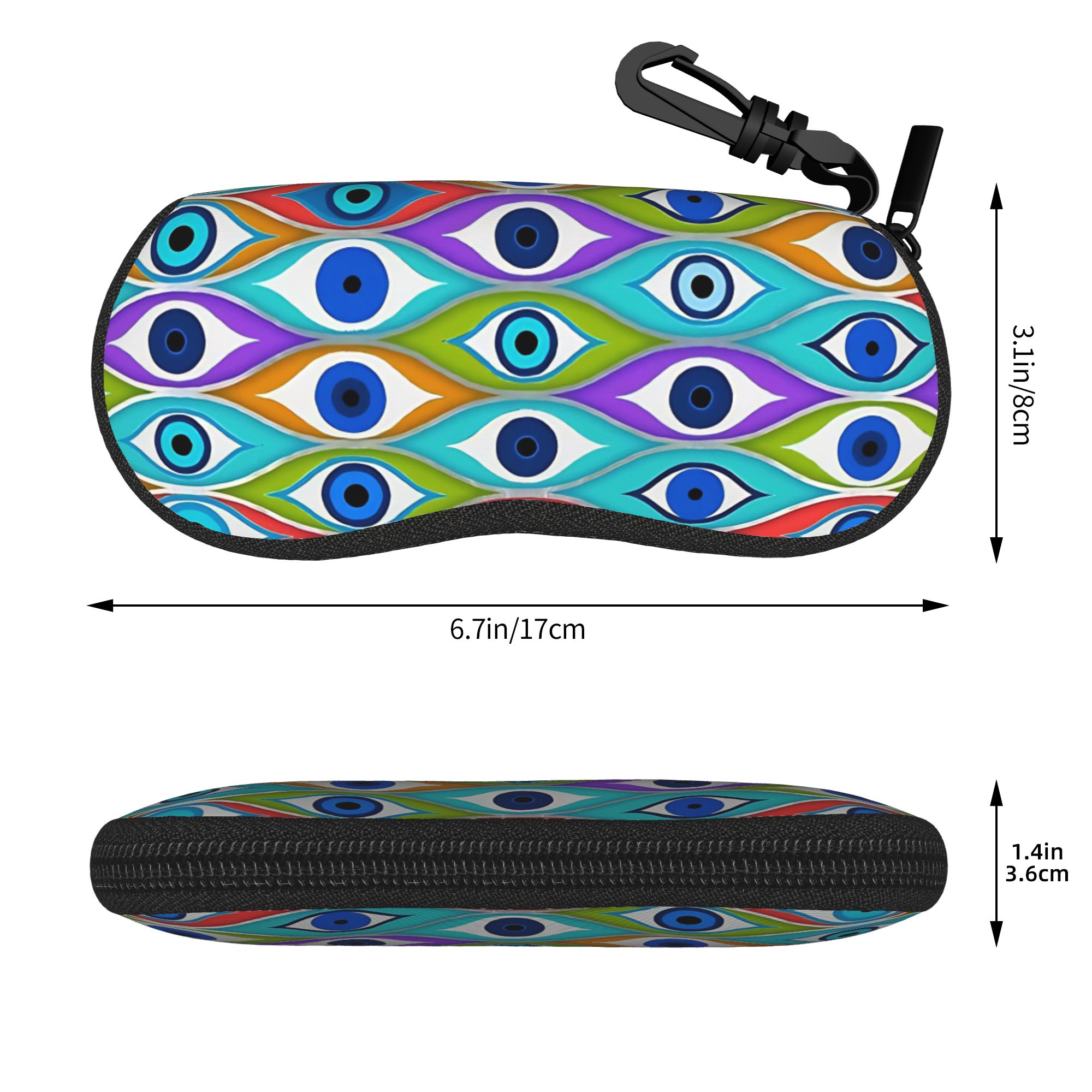 Kotak Kacamata Pola Pelindung  - Men Accessories Evil Eye ulasan dan harga